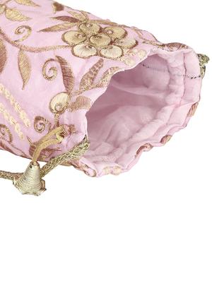 pink faux silk ethnic potli - 18199315 - Standard Image - 3