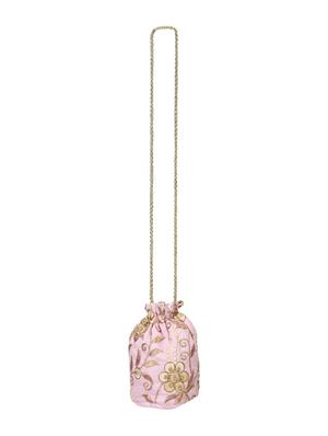 pink faux silk ethnic potli - 18199315 - Standard Image - 4