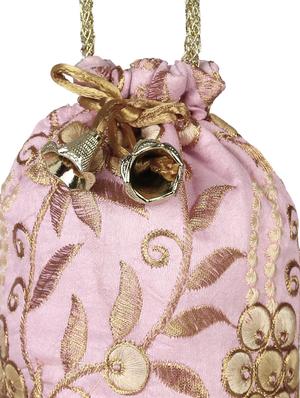 pink faux silk ethnic potli - 18199315 - Standard Image - 5