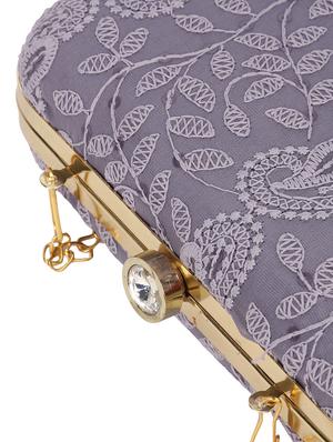 grey cotton box clutch - 18199423 - Standard Image - 5