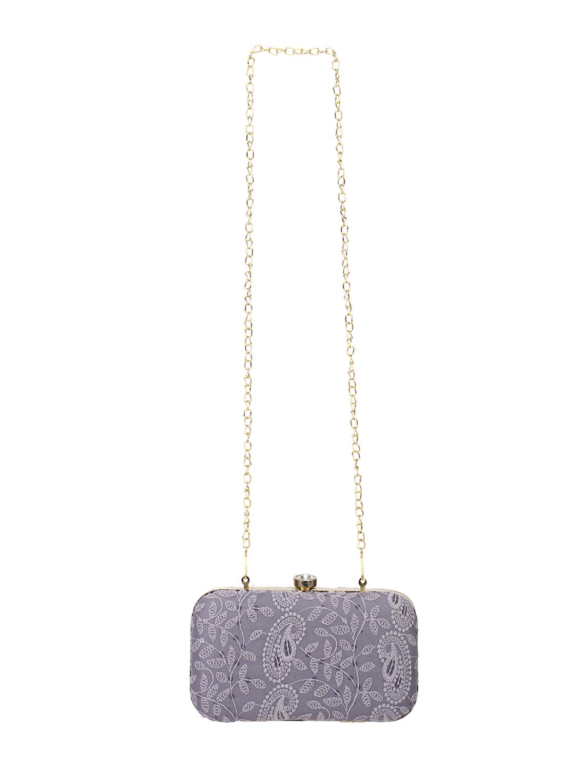 grey cotton box clutch - 18199423 - Zoom Image - 1