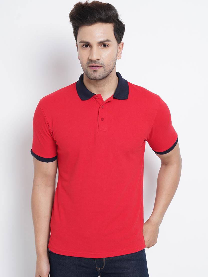red solid polo t-shirt - 18200911 - Zoom Image - 1