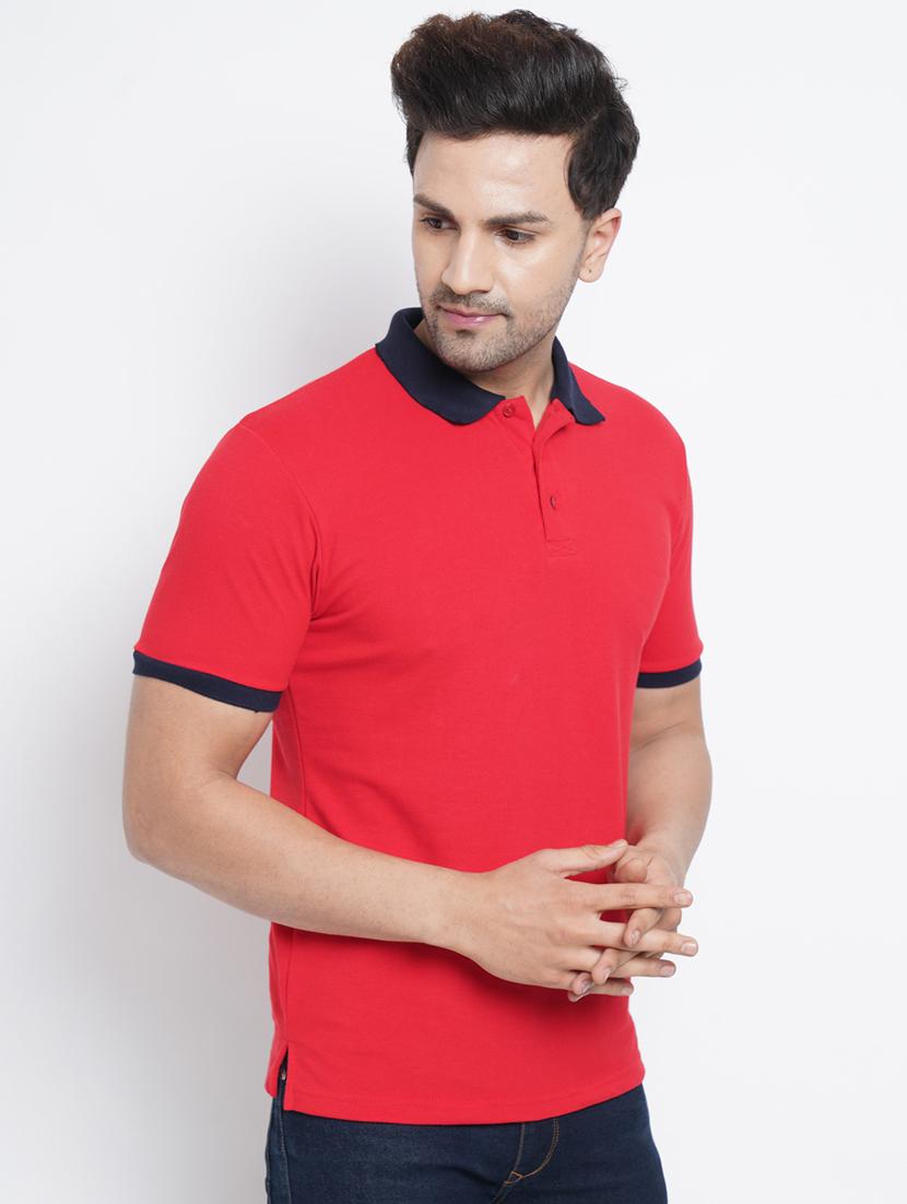 red solid polo t-shirt - 18200911 - Zoom Image - 2
