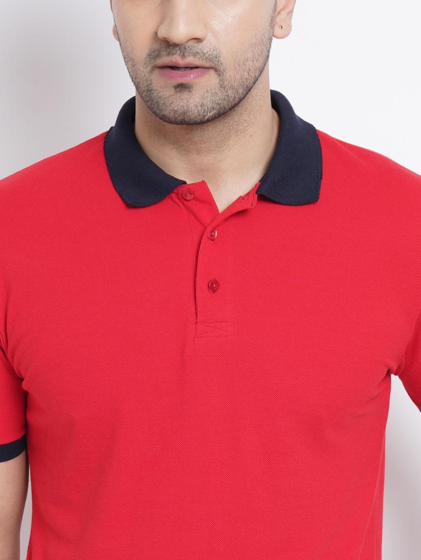 red solid polo t-shirt - 18200911 - Zoom Image - 5