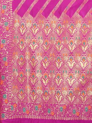 zari work banarasi saree with blouse - 18201299 - Standard Image - 4