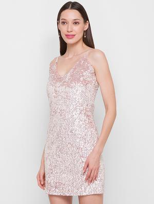 pink solid bodycon dress - 18202195 - Standard Image - 2