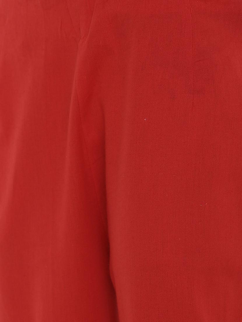 red solid straight trouser - 18203072 - Zoom Image - 5