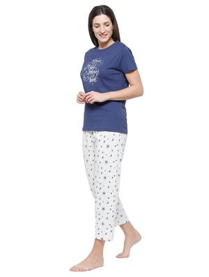 round neck printed nightwear pajama set - 18203289 -  Standard Image - 1