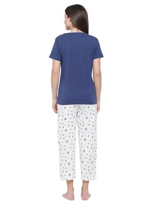 round neck printed nightwear pajama set - 18203289 - Standard Image - 3