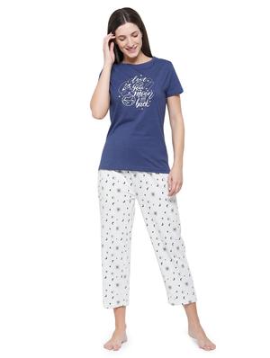round neck printed nightwear pajama set - 18203289 - Standard Image - 4