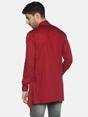 brown solid asymmetric kurta - 18203309 - Standard Image - 3