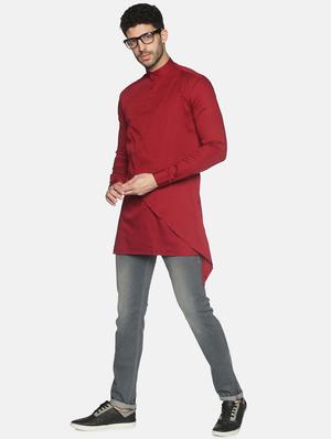 brown solid asymmetric kurta - 18203309 - Standard Image - 4