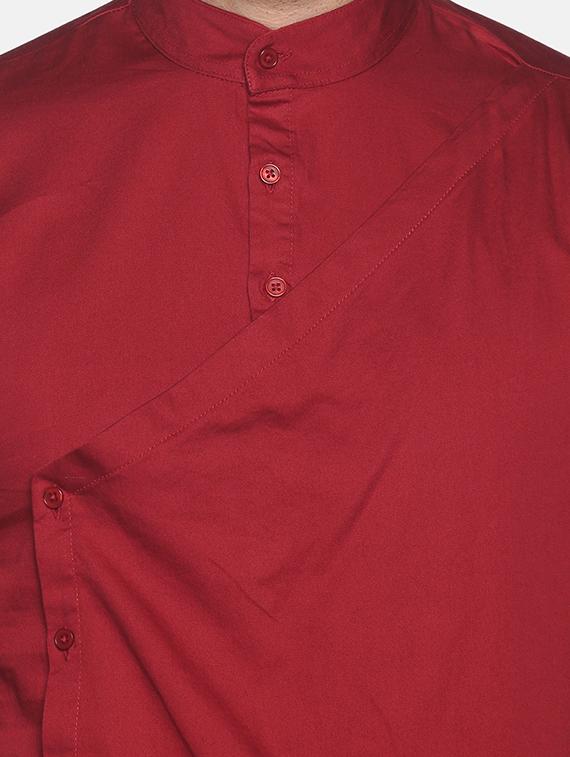 brown solid asymmetric kurta - 18203309 - Zoom Image - 5