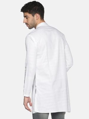 white solid asymmetric kurta - 18203310 - Standard Image - 3
