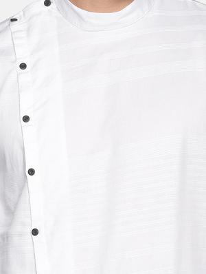 white solid asymmetric kurta - 18203310 - Standard Image - 5