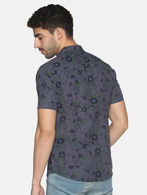 light blue printed casual shirt - 18203352 - Standard Image - 3