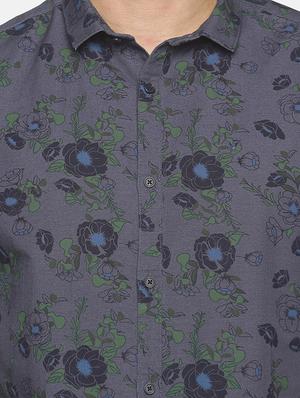 light blue printed casual shirt - 18203352 - Standard Image - 5