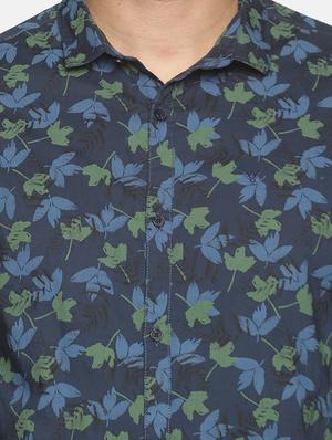 navy blue printed casual shirt - 18203360 - Standard Image - 5