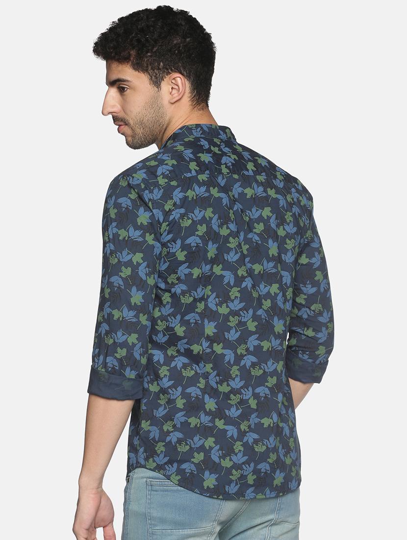 navy blue printed casual shirt - 18203360 - Zoom Image - 3
