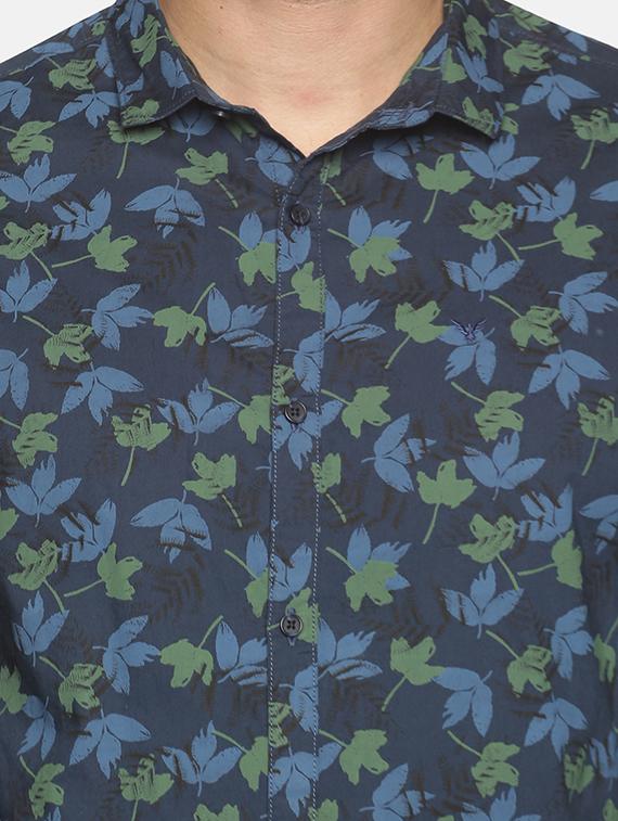 navy blue printed casual shirt - 18203360 - Zoom Image - 5