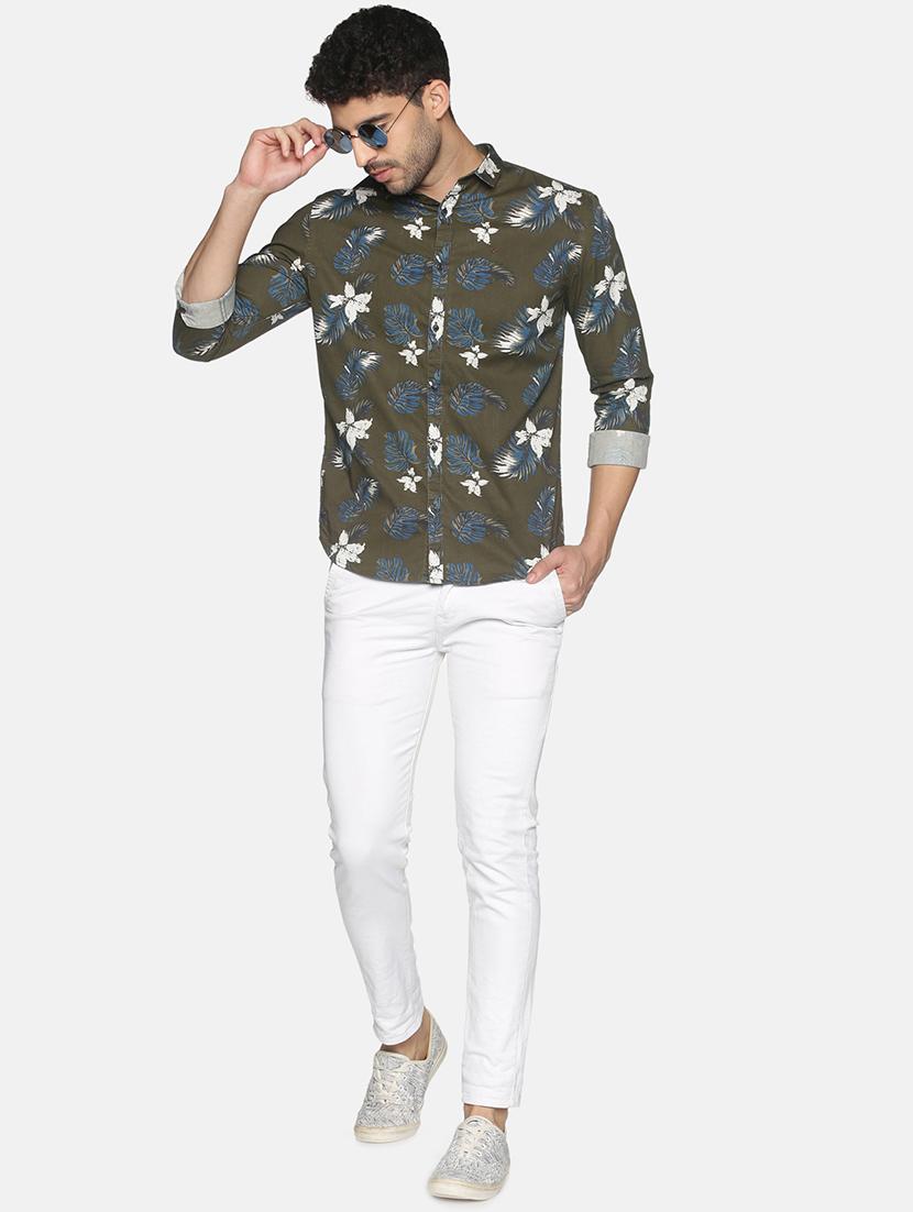green printed casual shirt - 18203363 - Zoom Image - 4