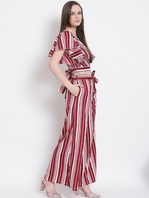 tie front striped top & palazzo - 18204330 - Standard Image - 3
