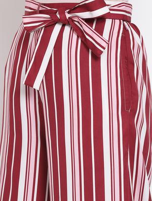 tie front striped top & palazzo - 18204330 - Standard Image - 5