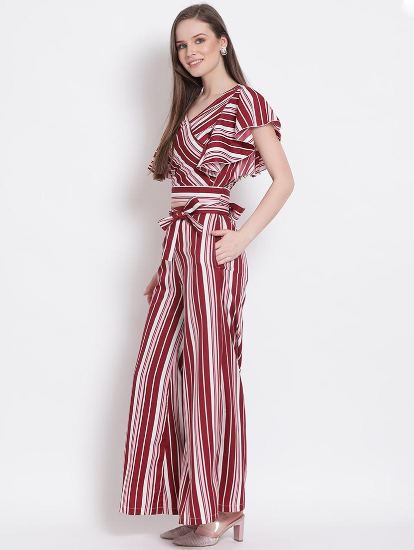 tie front striped top & palazzo - 18204330 - Zoom Image - 2