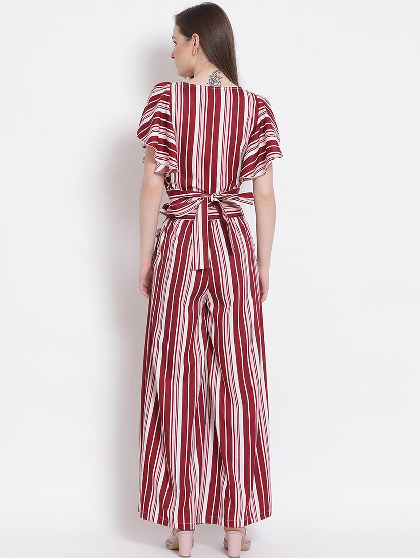 tie front striped top & palazzo - 18204330 - Zoom Image - 4