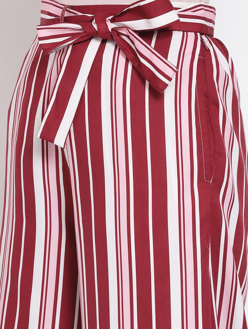 tie front striped top & palazzo - 18204330 - Zoom Image - 5