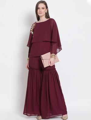 embellished top with palazzo - 18204606 - Standard Image - 5