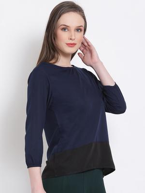 round neck solid top - 18204922 - Standard Image - 3