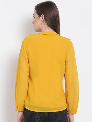 tie up neck ruffled top - 18204938 - Standard Image - 4