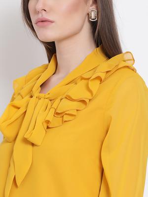 tie up neck ruffled top - 18204938 - Standard Image - 6
