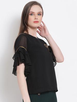bell sleeved embellished top - 18204943 - Standard Image - 3