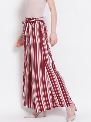 tie front striped palazzo - 18205226 - Standard Image - 2