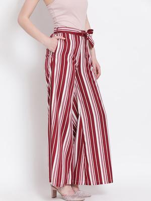 tie front striped palazzo - 18205226 - Standard Image - 3