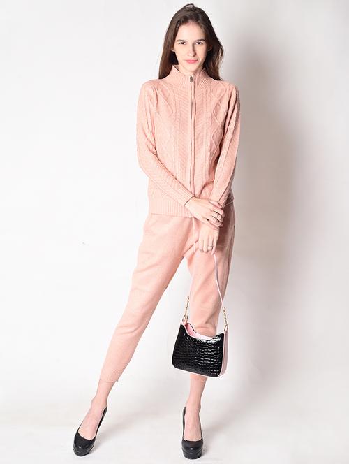 pink knit wear track suit set - 18205680 - Standard Image - 1