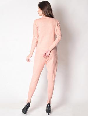 pink knit wear track suit set - 18205680 - Standard Image - 3