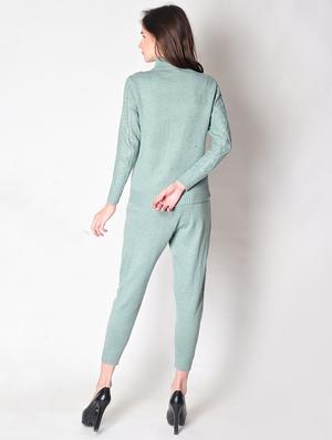 green knit wear track suit set - 18205683 - Standard Image - 3