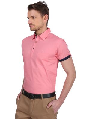 pink solid polo t-shirt - 18206208 - Standard Image - 2