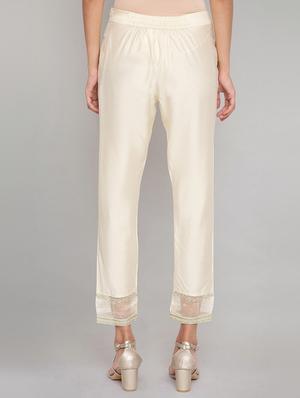 beige solid others trouser - 18206278 - Standard Image - 3