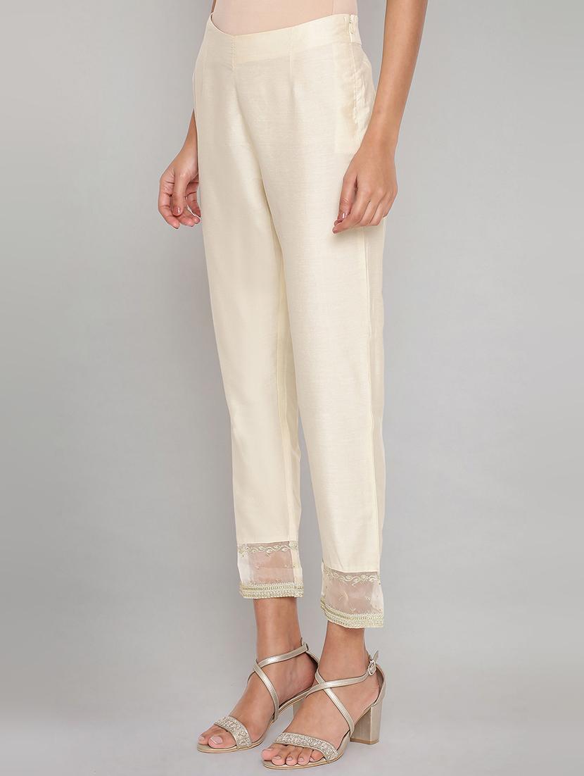 beige solid others trouser - 18206278 - Zoom Image - 2