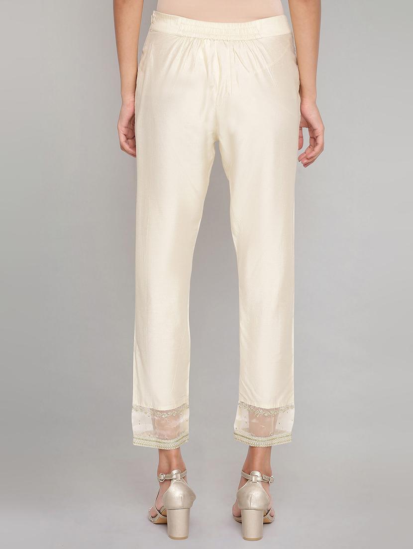 beige solid others trouser - 18206278 - Zoom Image - 3