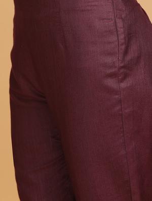purple solid others trouser - 18206660 - Standard Image - 5
