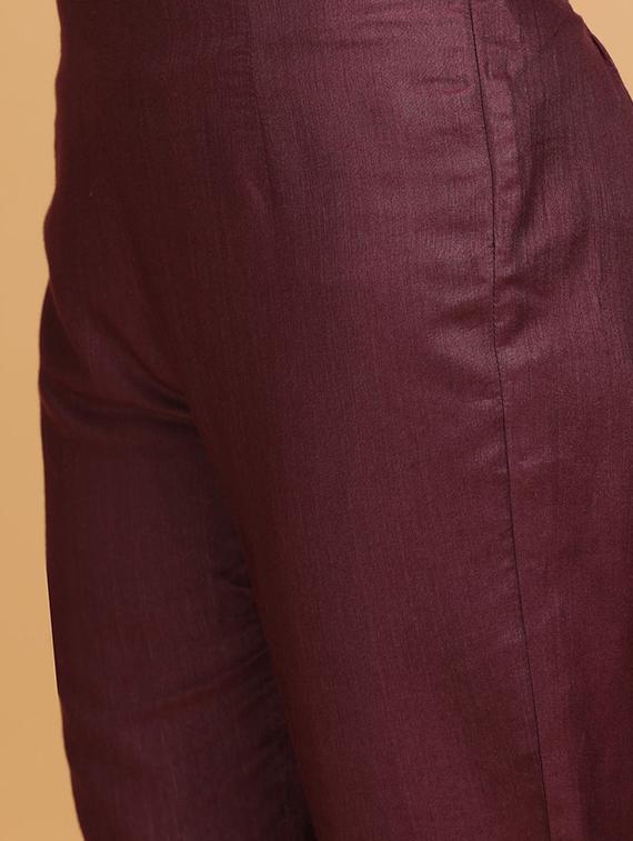 purple solid others trouser - 18206660 - Zoom Image - 5