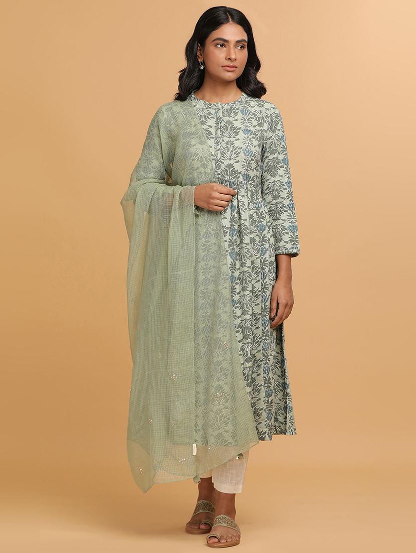 green printed straight dress - 18206682 - Zoom Image - 1