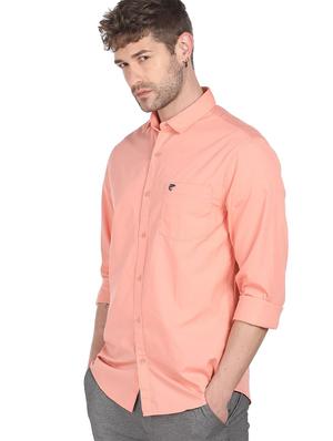 men coral collared casual shirt in 100% combed cotton - 18207063 - Standard Image - 2