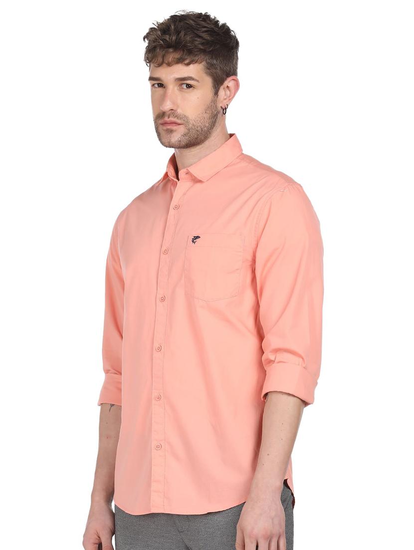 men coral collared casual shirt in 100% combed cotton - 18207063 - Zoom Image - 1