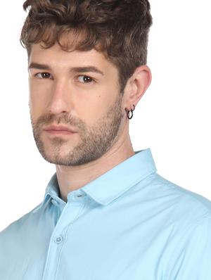 blue solid casual shirt - 18207072 - Standard Image - 5